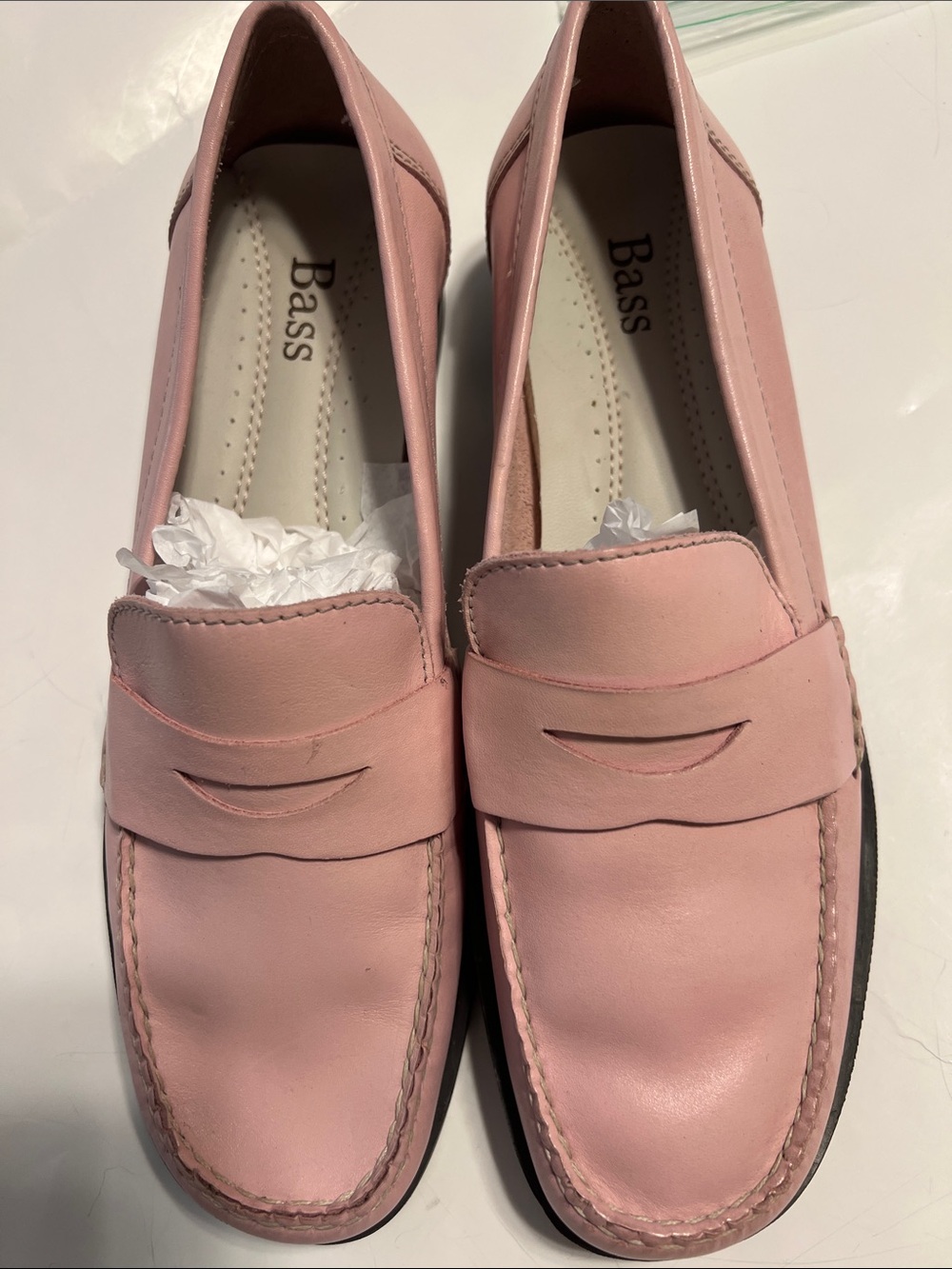 Bass Pink Leather “Courtney” Penny Loafers Dize 7